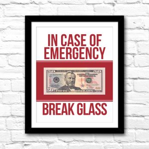 In Case of Emergency Break Glass Wall Art - Printable Instant Download