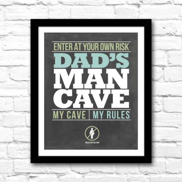 Dad's Man Cave Sign – Printable Manly Man Cave Decor Wall Art – Print Instantly to Create a Last Minute Father's Day gift or Birthday gift!