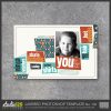 Digital Scrapbook Template No. 132 – Layered Photoshop File – Instant Download – Scrapbook Layout – Wall Art – 12×12 – 8.5×11 – Modern