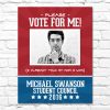 Election Campaign Poster 1 – Printable 8.5" x 11" Poster personalized with your photo, name and running title – Funny – Vote For Me Campaign