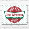 Election Campaign Poster 9 – Printable 11×8.5 "Donut Delay! Vote Today!" with custom name and running title – Funny – Vote For Me Campaign