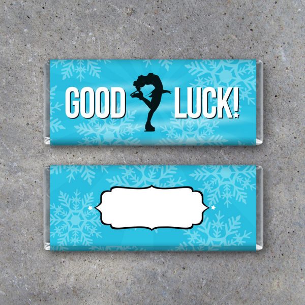 Figure Skating GOOD LUCK Candy Bar Wrapper – Printable Download – Ice Skating Hershey’s Wrapper – Figure Skater Gifts for Competition
