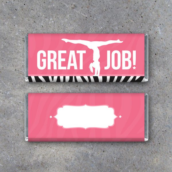 Gymnastics GREAT JOB Candy Bar Wrapper – Printable Instant Download – Hershey’s Candy Bar Wrapper with Gymnast on Beam – Gymnastics Gifts