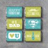 Happy Fathers Day Mini Candy Bar Wrappers – Instant Download – Printable DIY Fathers Day Candy Wrappers – Cool Gift Ideas – #1 Dad SuperDad