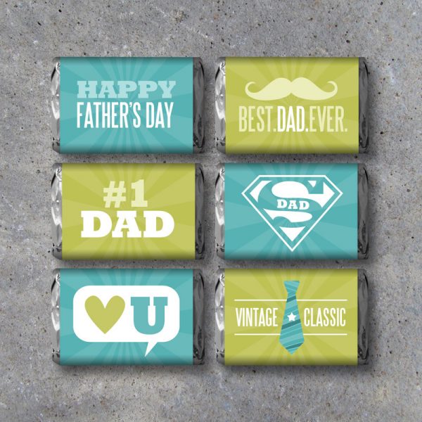 Happy Fathers Day Mini Candy Bar Wrappers – Instant Download – Printable DIY Fathers Day Candy Wrappers – Cool Gift Ideas – #1 Dad SuperDad