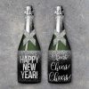 Happy New Year Champange Labels – Printable Silver Glitter Wine or Champagne Wrappers – Cheers! – Last Minute Host or Hostess Gift-NYE Party