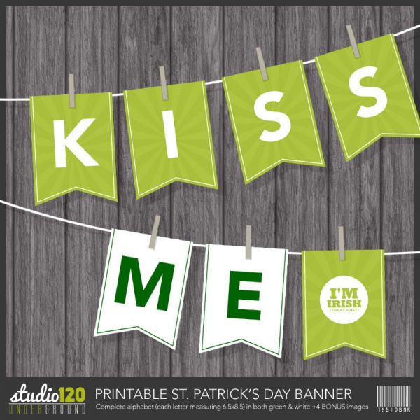 St. Patrick’s Day Alphabet Banner – Printable Digital Files Instant Download – Alphabet Banner – Pennant – Bunting – Garland – Holiday Decor