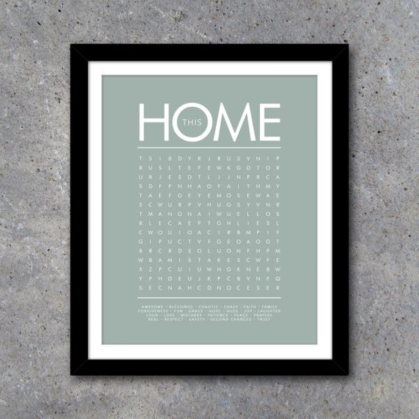 THIS HOME Word Search Modern Wall Art – Printable Digital File – Birthday Gift – Interactive – Gift – House Warming Gift – Wedding Gift