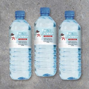 Melted Snowman Water Bottle Label – Printable Instant Download