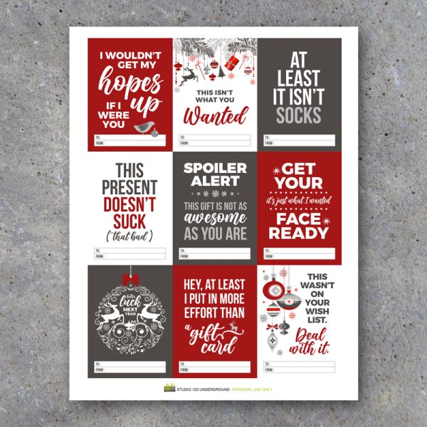 PREVIEW Funny Christmas Gift Tags 1