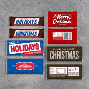 Merry Christmas / Happy Holidays Candy Bar Wrapper Collection – Printable Instant Download