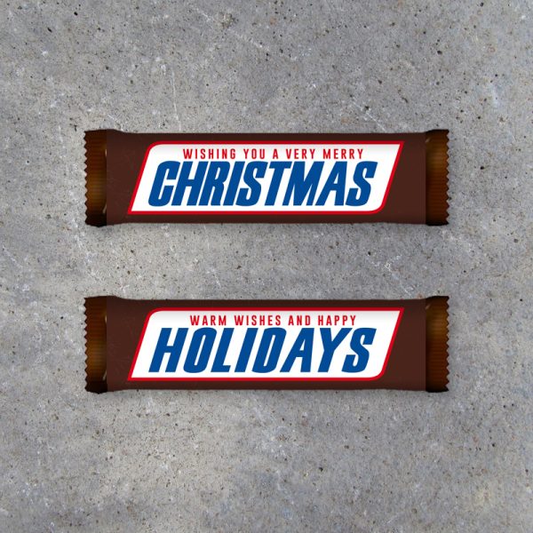 PREVIEW Snickers Happy Holidays and Merry Christmas Candy Bar Wrappers